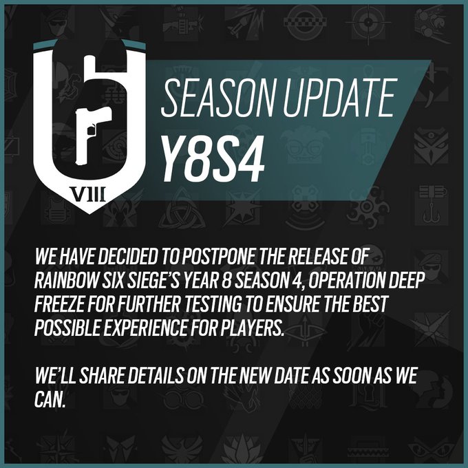Rainbow Six Siege Season 8 Release Date Updates and Other Details