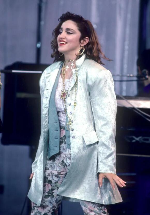 Madonna performing at Live Aid in 1985