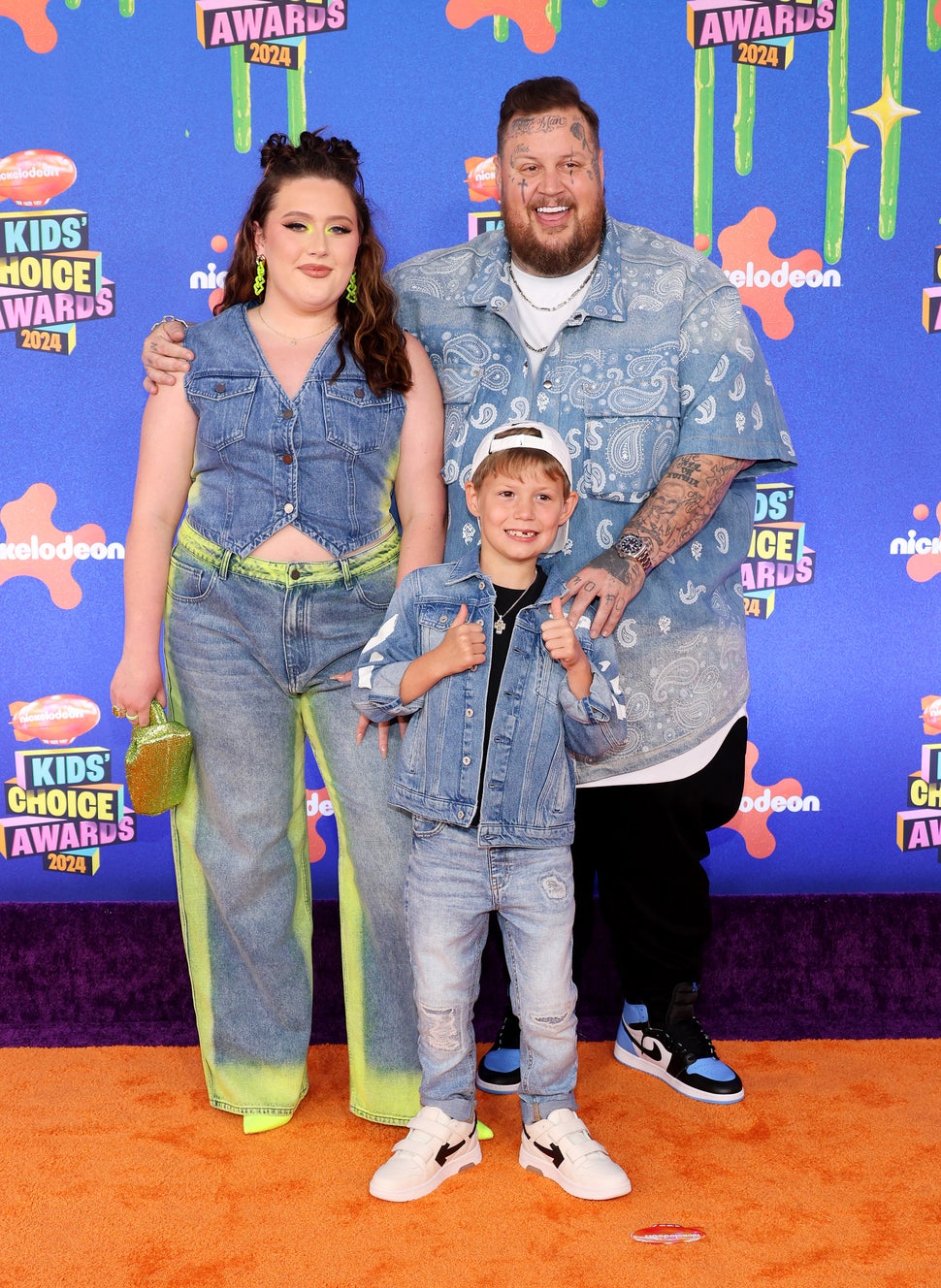 Jelly Roll Attends 2024 Kids' Choice Awards with His Children