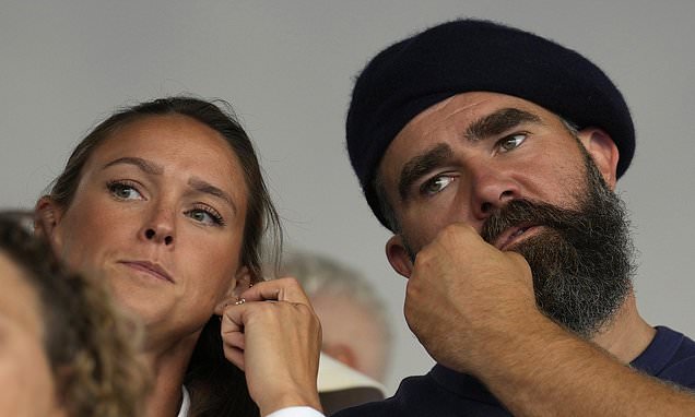 Jason Kelce and Wife Kylie Watch Team USA Hockey at Olympics in Paris