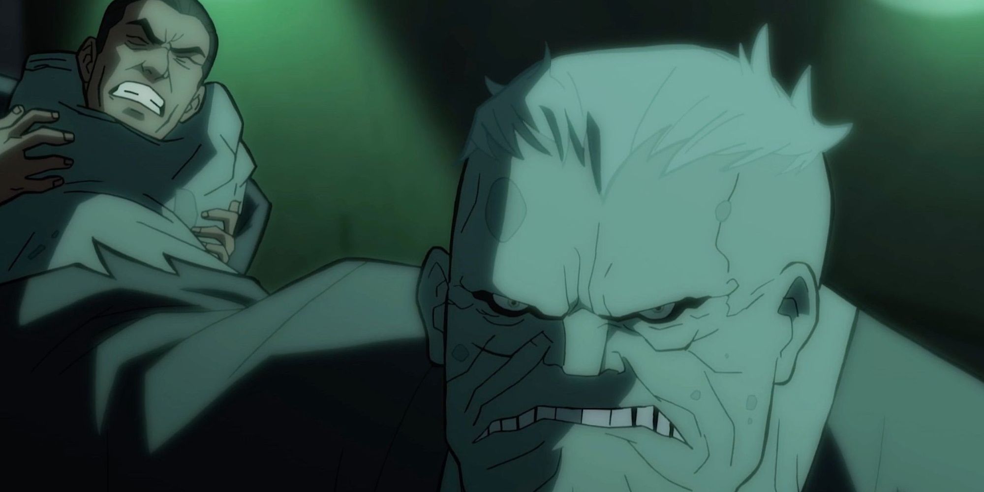 Solomon Grundy holding a man by his neck in Batman: The Long Halloween