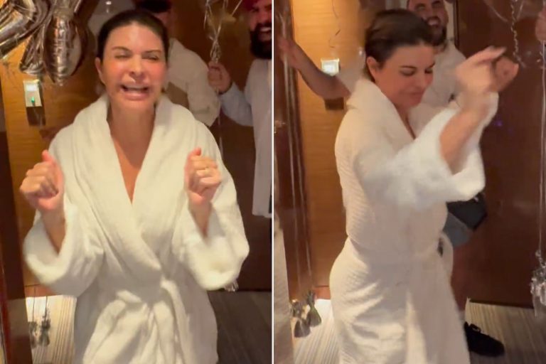 Lisa Rinna Dances in Bathrobe for Her 61st Birthday Celebration