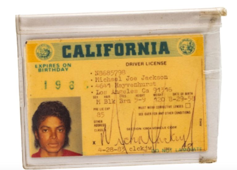 Michael Jackson’s Driver's License Auctions for Thousands