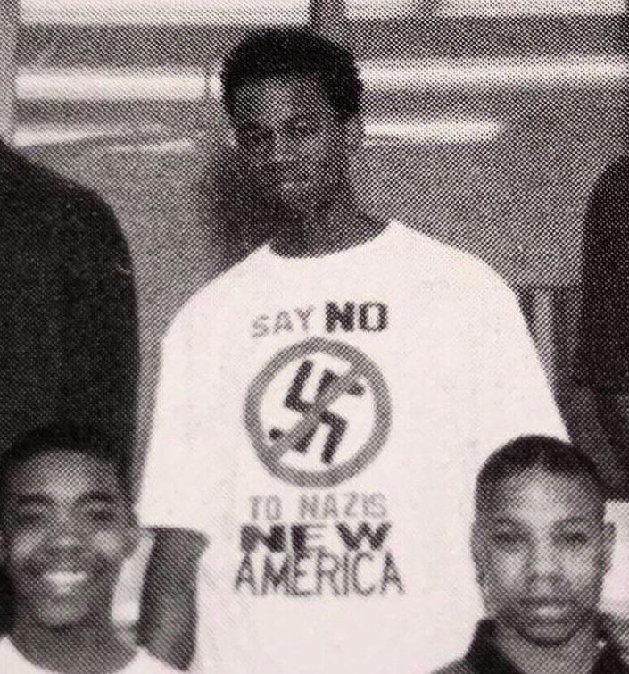 Is This Photo of a Young Ye Wearing an Anti-Nazi Shirt?