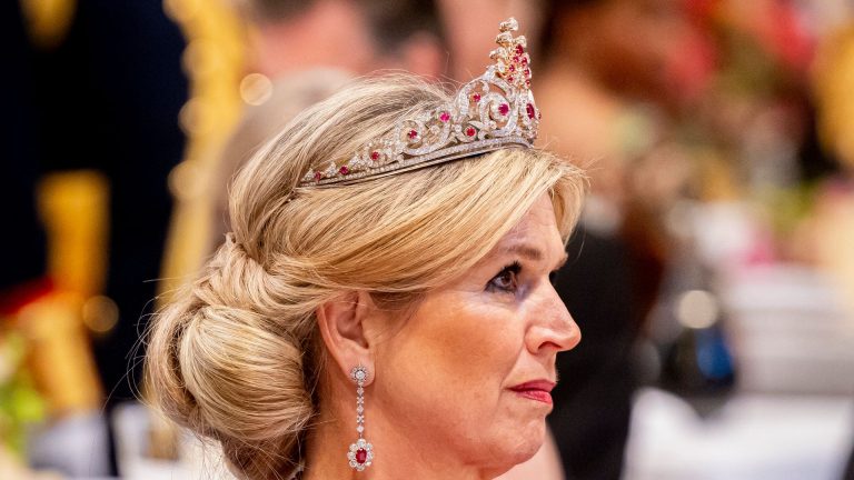 Queen Maxima Shines in Floral Necklace and Natan Couture at Royal Event