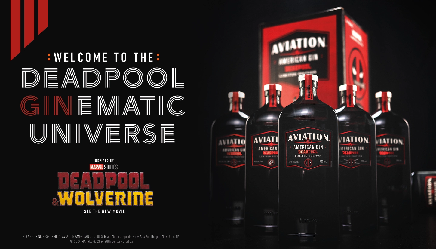 Deadpool and Wolverine Unite to Take Over Aviation American Gin