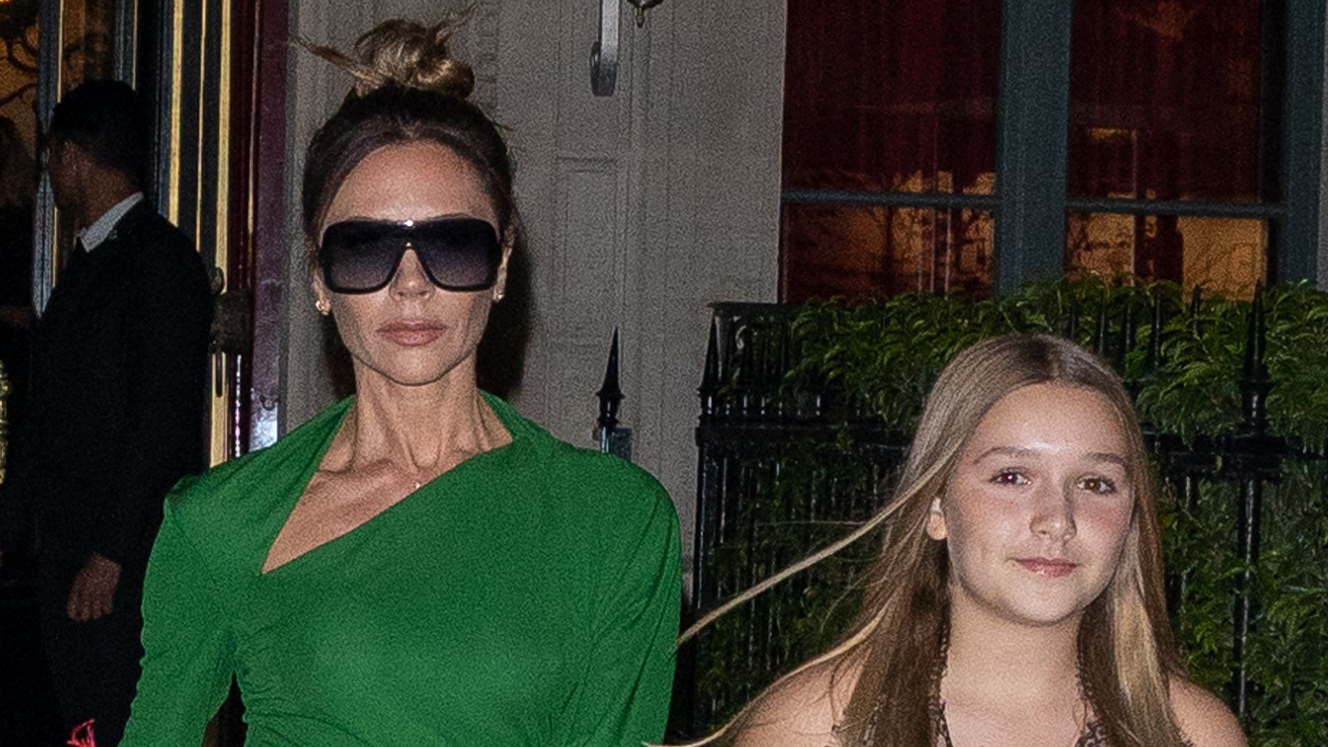 Harper Beckham and Victoria Share Mother-Daughter Moment in Stunning Gowns