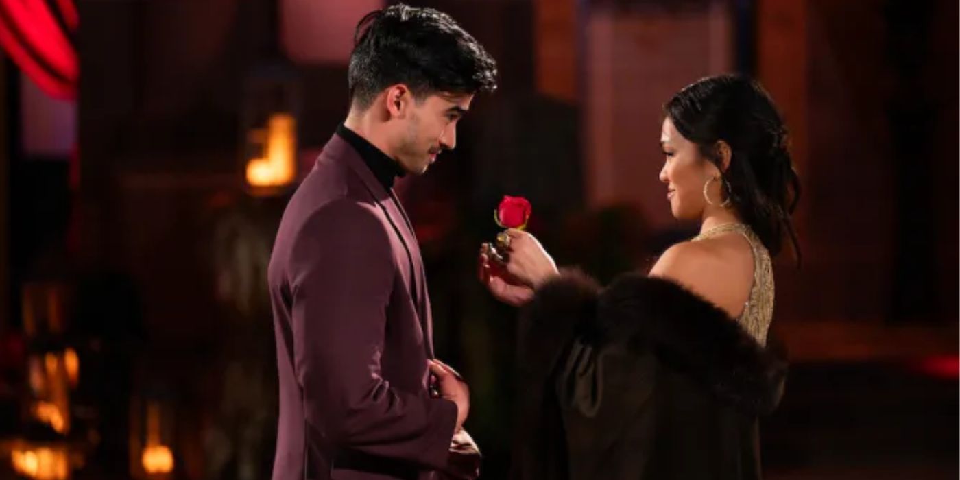 Jenn Tran giving Thomas N. a rose in 'The Bachelorette' Season 21, Episode 3.