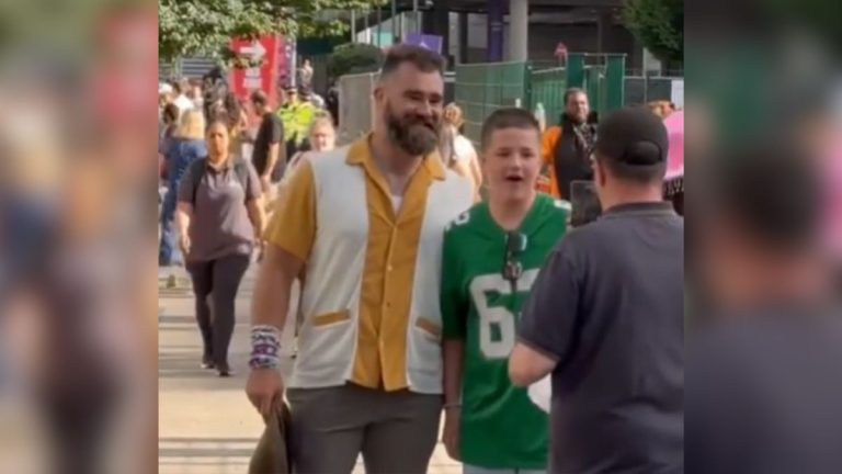 Kid in Jason Kelce Jersey at Taylor Swift Concert Surprised by Kelce Himself!