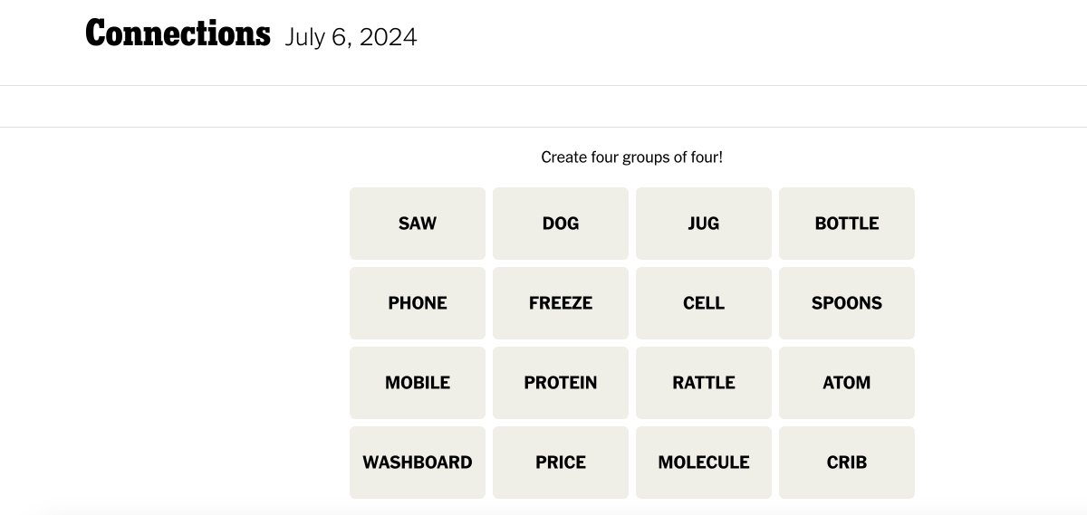 Saturday, July 6, 2024: Puzzle Solutions