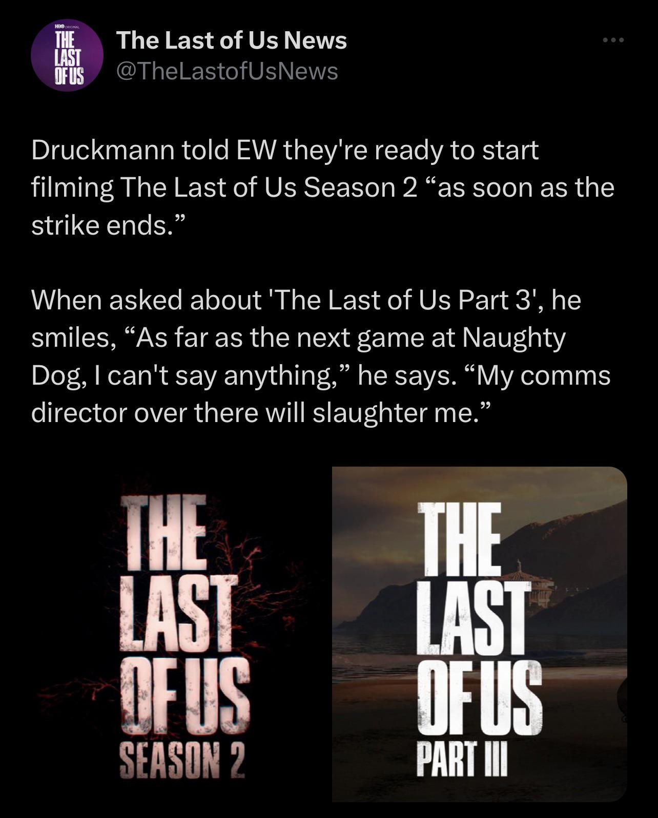 Neil Druckmann Wraps Filming His Episode for The Last of Us Season 2