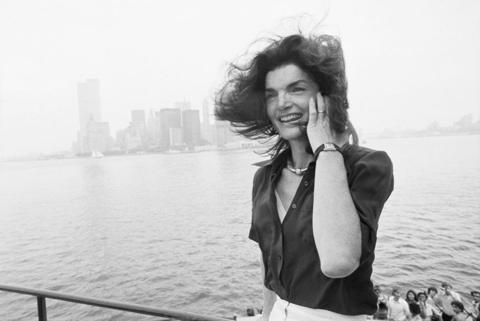 jacqueline kennedy onassis on new york harbor