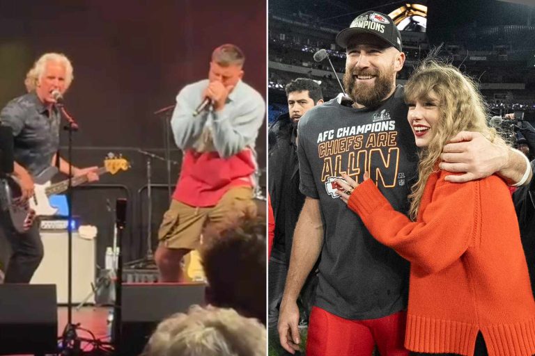 Travis Kelce Sings Karaoke, Dedicates Award to Taylor Swift