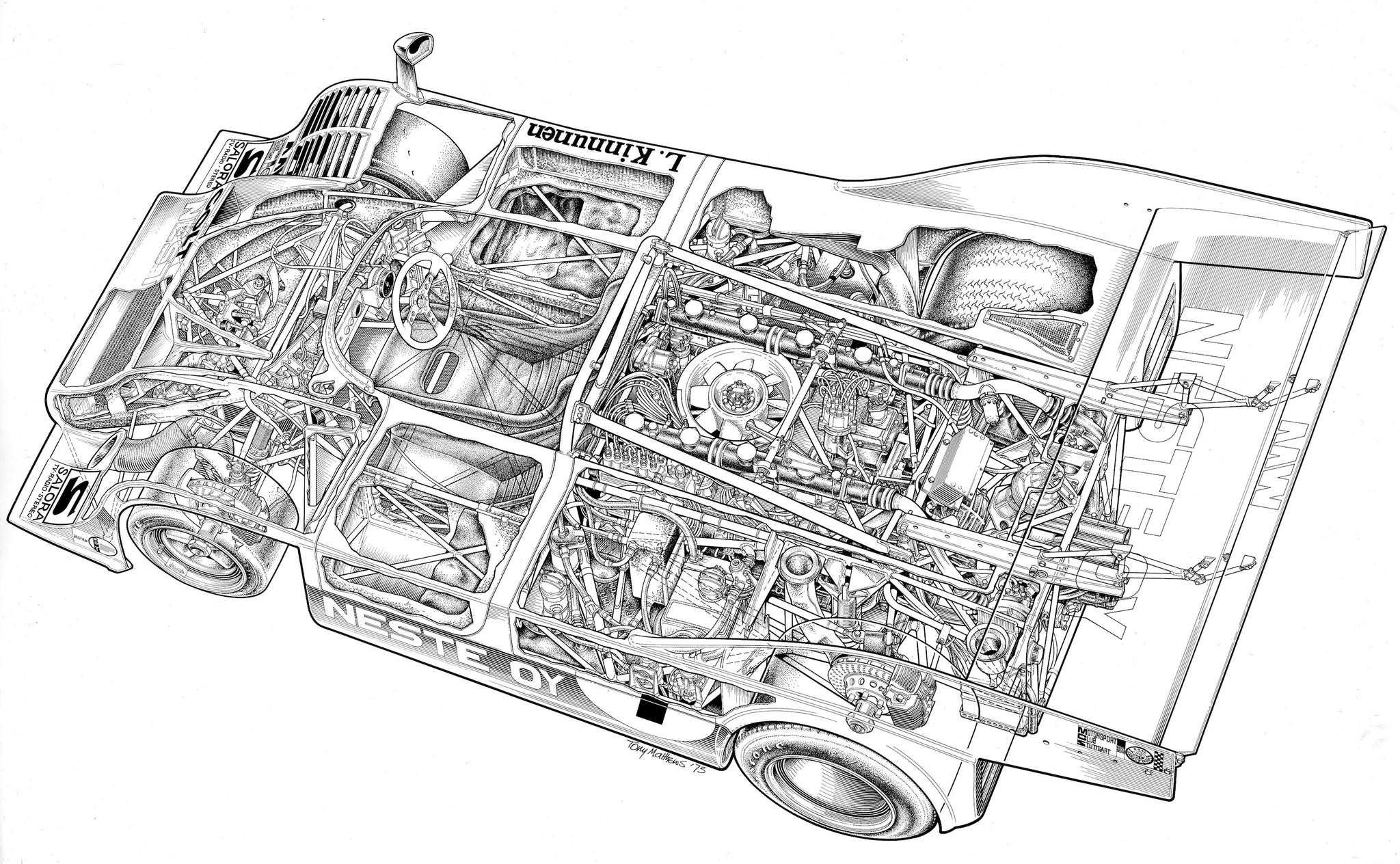 Drawing of the Porsche 917/10