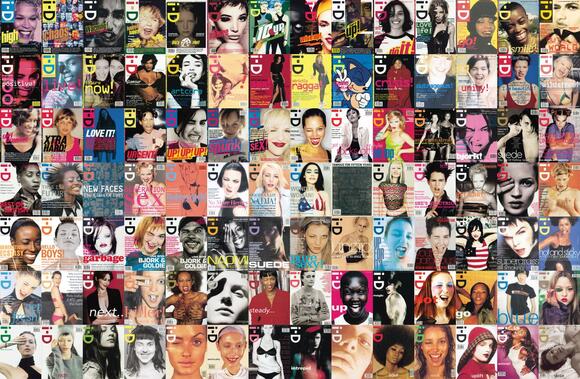 I-D magazine poster, a collage of iconic covers over the years.