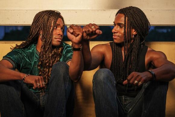 Elan Ben Ali (L) and Tijan Njie portray the duo Milli Vanilli.