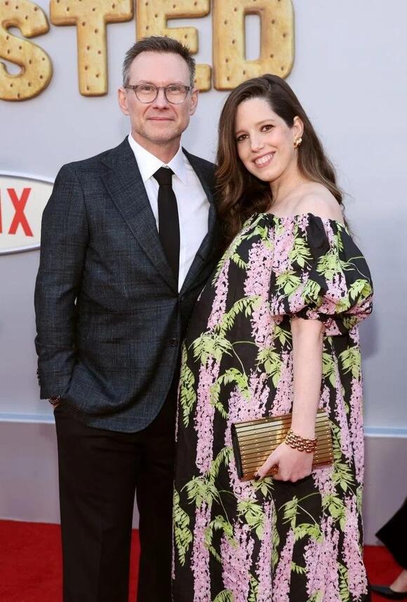 Christian Slater and Brittany Lopez at the 'Unfrosted' premiere in April