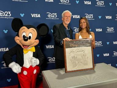 James Cameron and Zoe Saldana at the ceremony