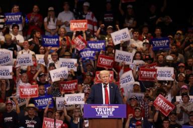 Donald Trump speaking at a campaign rally