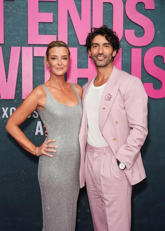 Justin Baldoni and his wife Emily at the New York premiere of 'It Ends With Us'