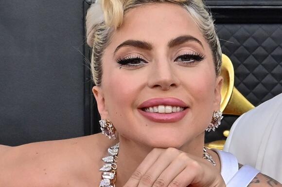 Lady Gaga arrives for the Grammy Awards at the MGM Grand Garden Arena in Las Vegas in 2022.