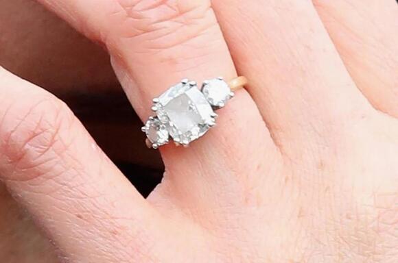 Close-up of Meghan's engagement ring