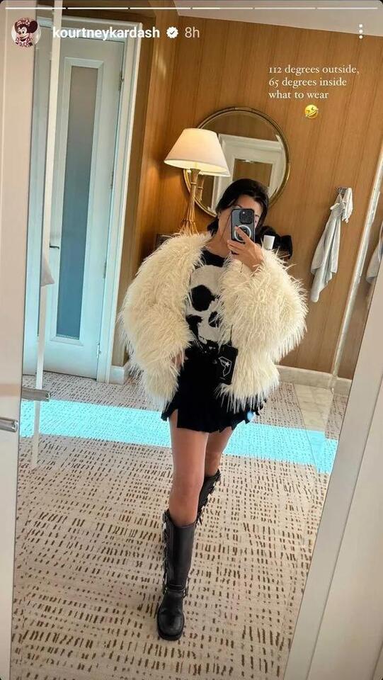 Kourtney's outfit may not be weather appropriate