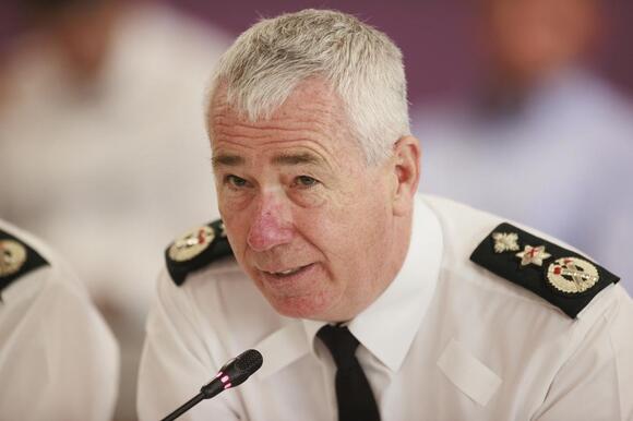 PSNI Chief Constable Jon Boutcher speaking during a meeting of the Northern Ireland Policing Board in Belfast on August 1 (Liam McBurney/PA)