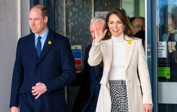 Kate Middleton wearing a feather hat