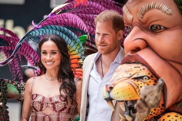 Harry and Meghan in Colombia earlier this month (Getty)