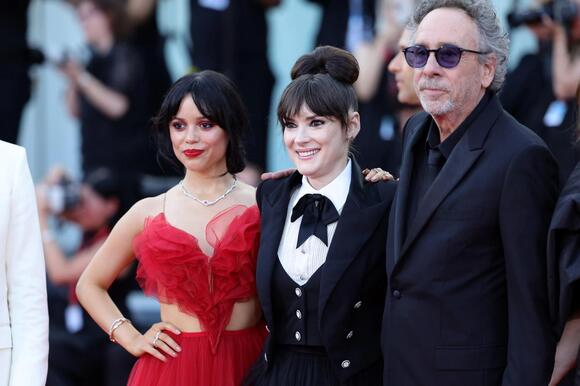 Jenna Ortega, Winona Ryder and Tim Burton