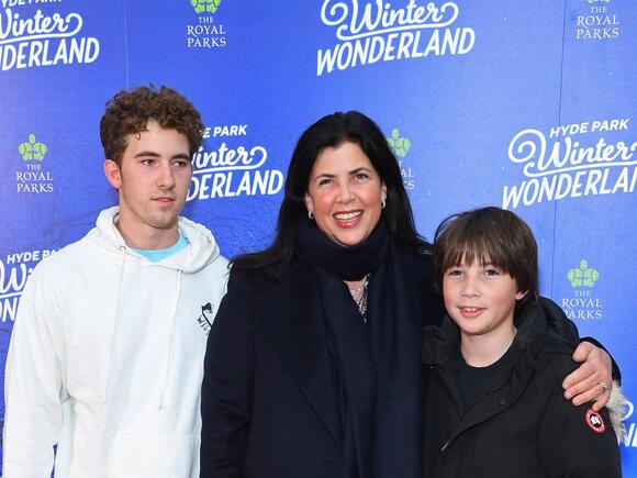 Kirstie Allsopp with her sons at Winter Wonderland, 2021. (Getty Images)