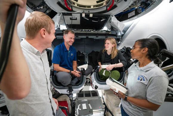 Astronauts during training