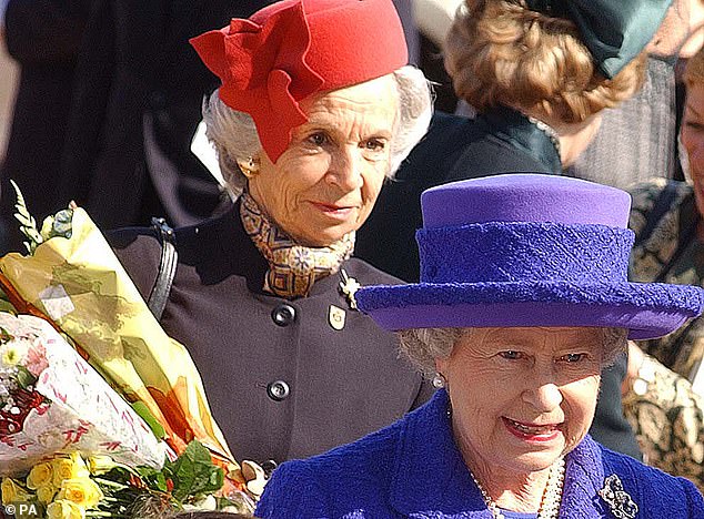 In 1995, she was appointed a Dame Commander of the Royal Victorian Order (DCVO) (pictured behind the late Queen at Sheridan College of Applied Arts)