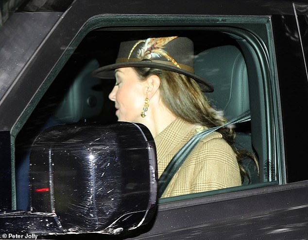 The Princess of Wales today joined her husband Prince William the King and Queen - and the disgraced Prince Andrew - at Crathie Kirk church in Aberdeenshire, Scotland