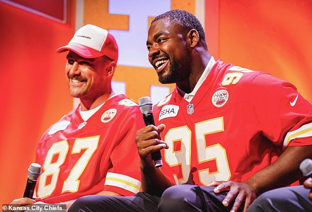 Chris Jones (95) joked that he wanted to bring back a Super Bowl and 'more Swifties' to KC