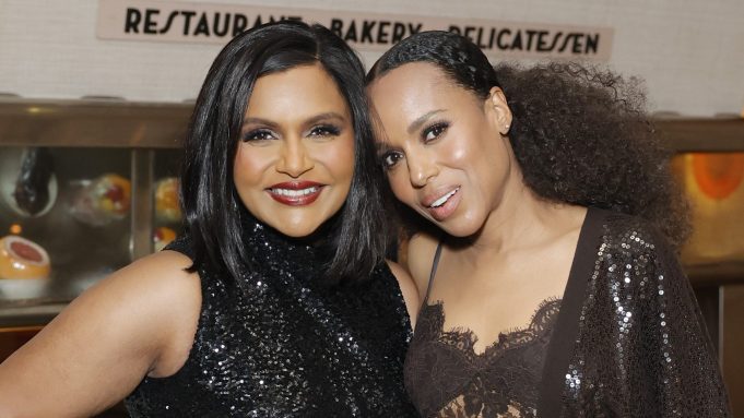 LOS ANGELES, CALIFORNIA - JUNE 04: (L-R) Mindy Kaling and Kerry Washington attend as Michael Kors celebrates new Rodeo Drive store with dinner at Canters by Spago on June 04, 2024 in Los Angeles, California. (Photo by Stefanie Keenan/Getty Images for Michael Kors)