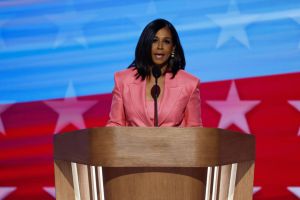 CHICAGO, ILLINOIS - AUGUST 22: Maya Harris, sister of U.S. Vice President Kamala Harris, speaks on stage during the final day of the Democratic National Convention at the United Center on August 22, 2024 in Chicago, Illinois. Delegates, politicians, and Democratic Party supporters are gathering in Chicago, as current Vice President Kamala Harris is named her party's presidential nominee. The DNC takes place from August 19-22. (Photo by Chip Somodevilla/Getty Images)