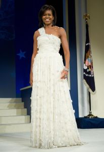 First Lady Michelle Obama at the 2009 inaugural ball, Jason Wu gown