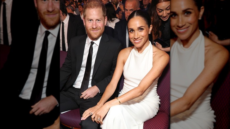 Prince Harry and Meghan Markle smiling