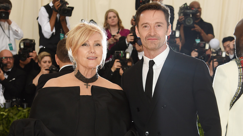 Debora-lee Furness and Hugh Jackman smiling