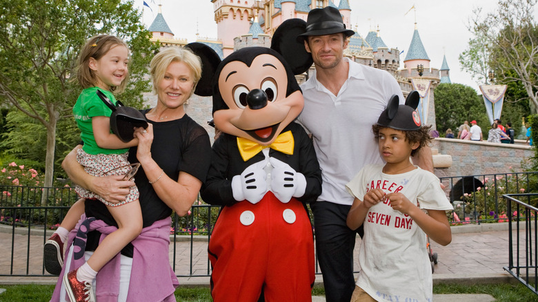 Hugh Jackman and his family posing