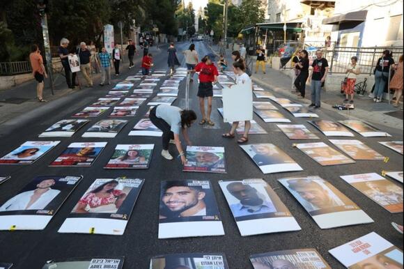 Hostage display protest