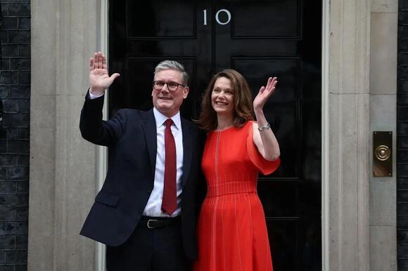 Keir Starmer and wife Victoria after election