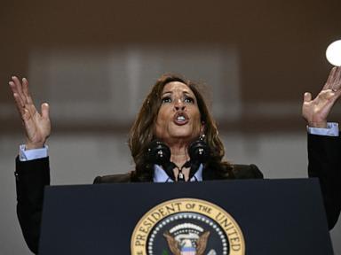 Vice President Kamala Harris speaking at a rally