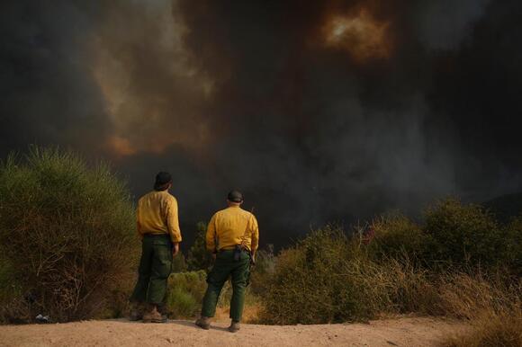 Fire crews monitoring the Line Fire