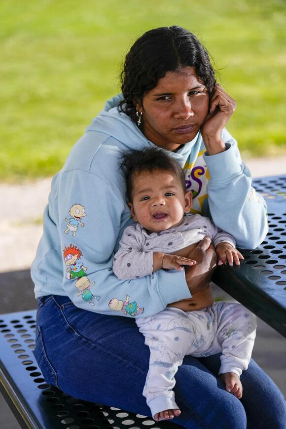 Ivanni Herrera with her baby