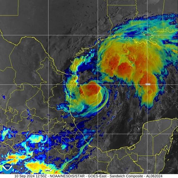 Tropical Storm Francine satellite image