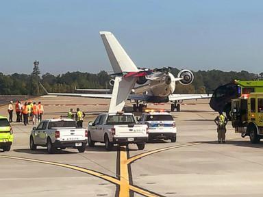 Damage on the tarmac