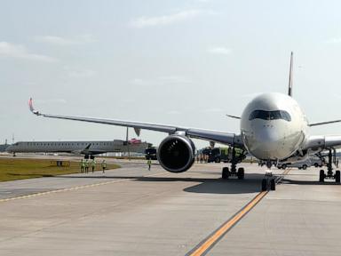 Another view of the damaged aircraft